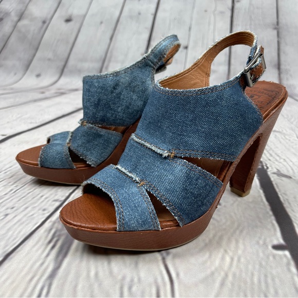 Lucky Brand Shoes - LUCKY BRAND Peggy Y2K denim platform chunky heel open toe shoes NWT, size 7
